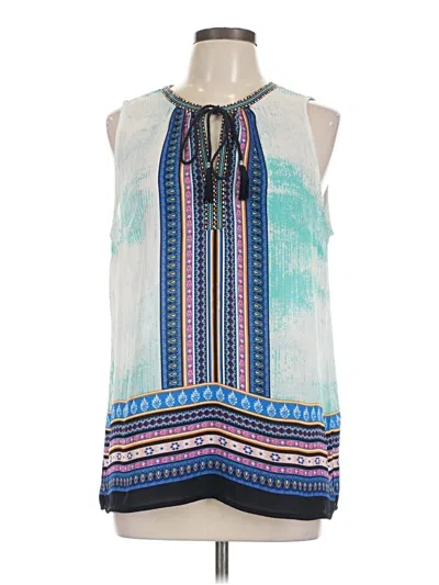 Pre-owned Daniel Rainn Sleeveless Blouse In Blue