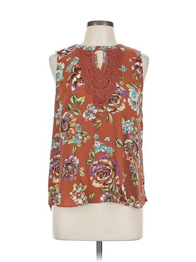 Pre-owned Daniel Rainn Sleeveless Blouse In Brown