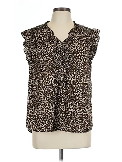 Pre-owned Daniel Rainn Sleeveless Blouse In Brown
