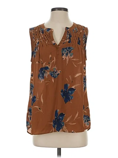 Pre-owned Daniel Rainn Sleeveless Blouse In Brown
