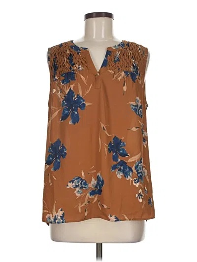 Pre-owned Daniel Rainn Sleeveless Blouse In Brown