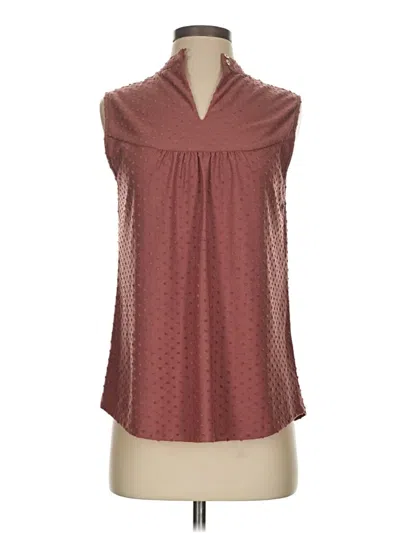 Pre-owned Daniel Rainn Sleeveless Blouse In Burgundy