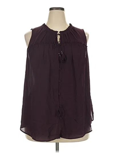 Pre-owned Daniel Rainn Sleeveless Blouse In Burgundy