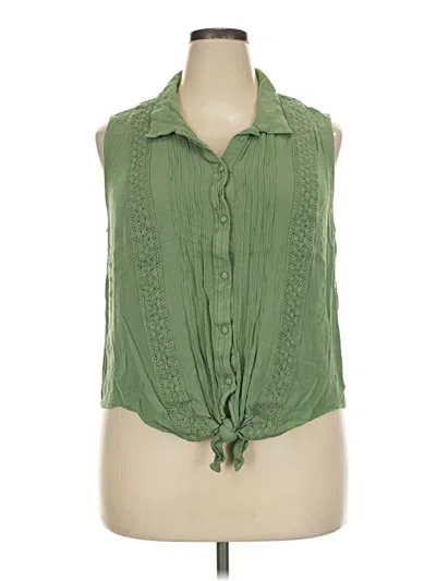 Pre-owned Daniel Rainn Sleeveless Blouse In Green