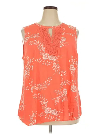 Pre-owned Daniel Rainn Sleeveless Blouse In Orange