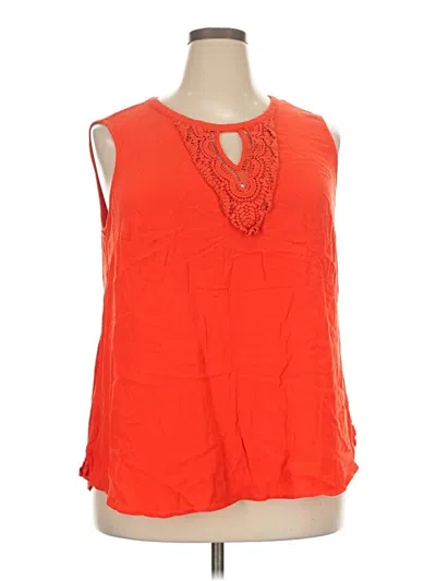 Pre-owned Daniel Rainn Sleeveless Blouse In Orange