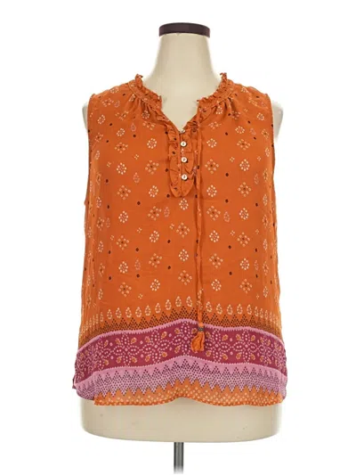 Pre-owned Daniel Rainn Sleeveless Blouse In Orange