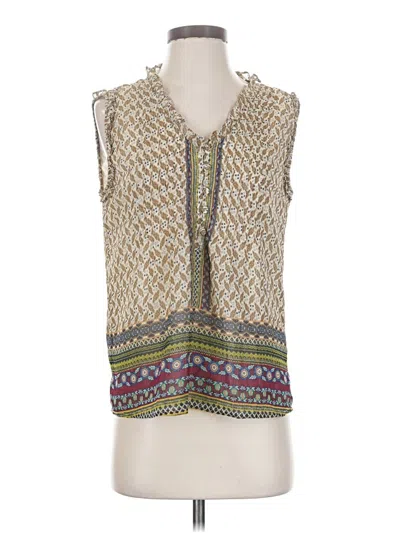 Pre-owned Daniel Rainn Sleeveless Blouse In Tan