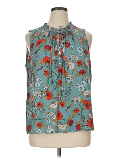 Pre-owned Daniel Rainn Sleeveless Blouse In Teal