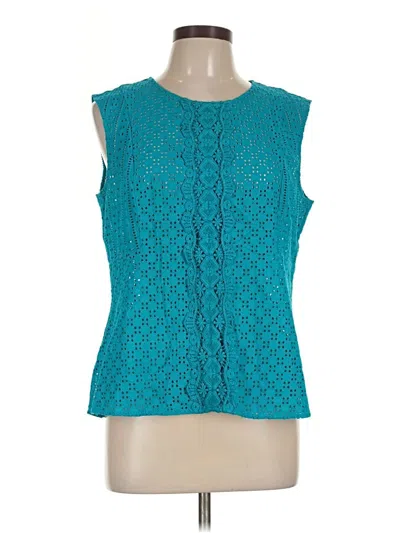 Pre-owned Daniel Rainn Sleeveless Blouse In Teal