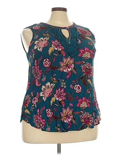 Pre-owned Daniel Rainn Sleeveless Blouse In Teal