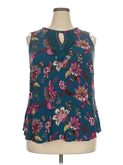 Pre-owned Daniel Rainn Sleeveless Blouse In Teal