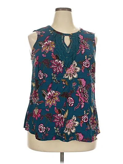 Pre-owned Daniel Rainn Sleeveless Blouse In Teal
