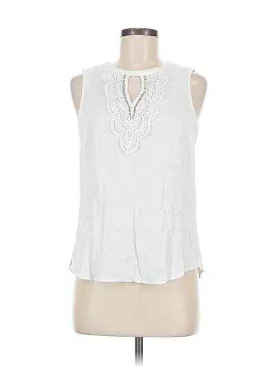 Pre-owned Daniel Rainn Sleeveless Blouse In White