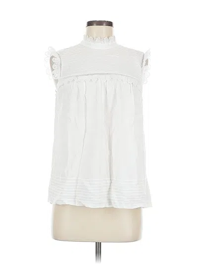 Pre-owned Daniel Rainn Sleeveless Blouse In White