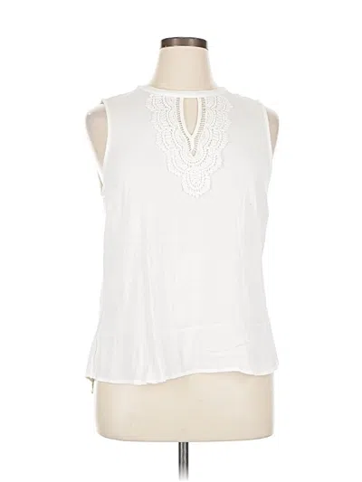 Pre-owned Daniel Rainn Sleeveless Blouse In White