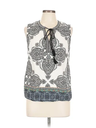 Pre-owned Daniel Rainn Sleeveless Blouse In White