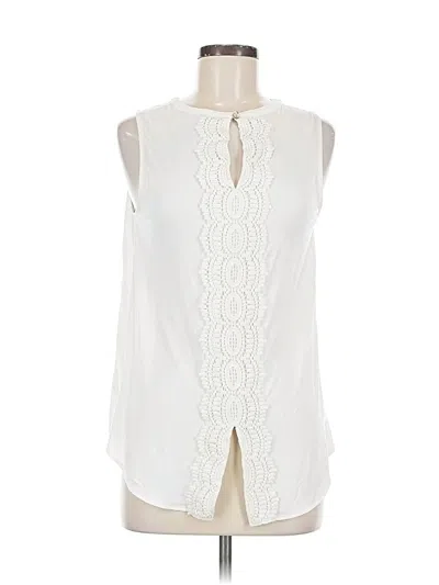 Pre-owned Daniel Rainn Sleeveless Blouse In White
