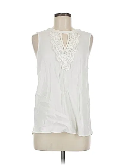 Pre-owned Daniel Rainn Sleeveless Blouse In White