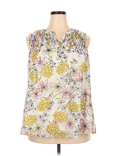 Pre-owned Daniel Rainn Sleeveless Blouse In White