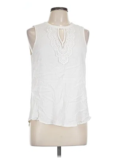 Pre-owned Daniel Rainn Sleeveless Blouse In White