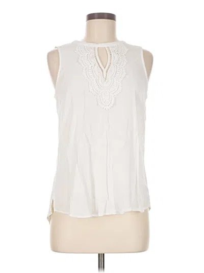 Pre-owned Daniel Rainn Sleeveless Blouse In White