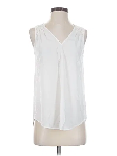 Pre-owned Daniel Rainn Sleeveless Blouse In White