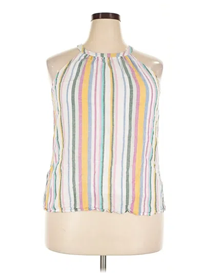 Pre-owned Daniel Rainn Sleeveless Blouse In White