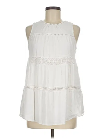Pre-owned Daniel Rainn Sleeveless Blouse In White