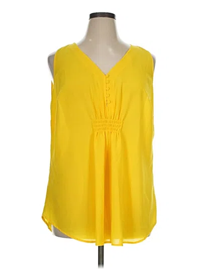 Pre-owned Daniel Rainn Sleeveless Blouse In Yellow
