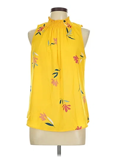 Pre-owned Daniel Rainn Sleeveless Blouse In Yellow