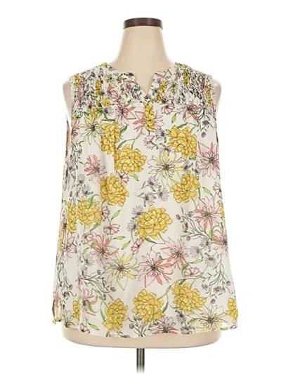 Pre-owned Daniel Rainn Sleeveless Blouse In Yellow