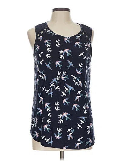 Pre-owned Daniel Rainn Sleeveless Top Blue Scoop Neck Tops