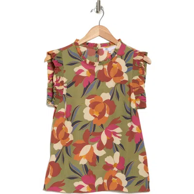 Daniel Rainn Smocked Sleeveless Top In Green