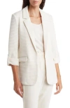 Daniel Rainn Stripe Notch Lapel Blazer In K338 Antique Ivory