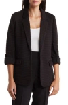 Daniel Rainn Stripe Notch Lapel Blazer In K338 Solid Black