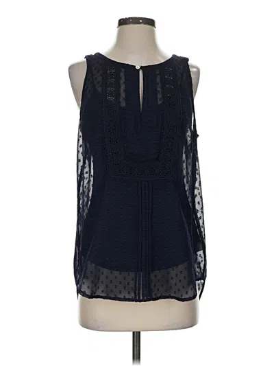 Pre-owned Daniel Rainn Tank Top Blue Halter Neckline Tops