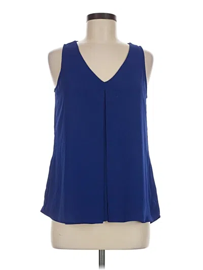Pre-owned Daniel Rainn Tank Top Blue Plunge Neckline Tops