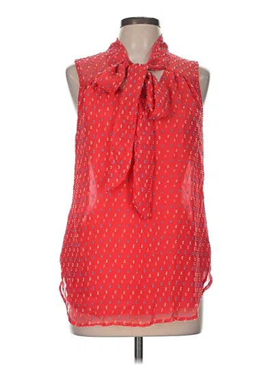 Pre-owned Daniel Rainn Tank Top Red Tie Neck Tops