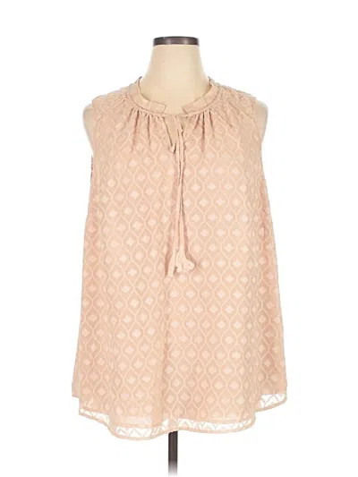 Pre-owned Daniel Rainn Tank Top Tan Tie Neck Tops