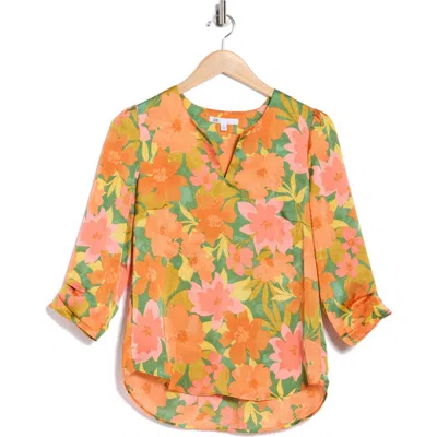 Daniel Rainn Three-quarter Sleeve Top In Metallic
