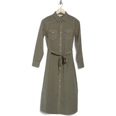 Daniel Rainn Western Denim Shirtdress In Green