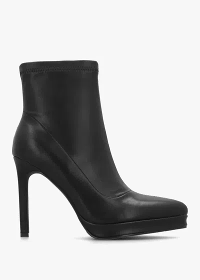 Daniel Ranny Black Leather Platform High Heel Ankle Boots