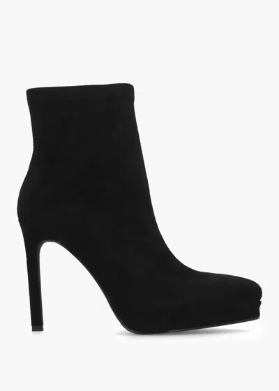 Daniel Ranny Black Suede Platform High Heel Ankle Boots