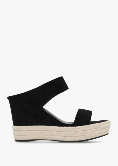Daniel Regina Black Suede Wedge Mules