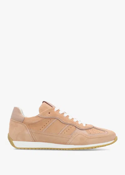 Daniel Sarita Nude Suede Runner Trainers In Animal Print