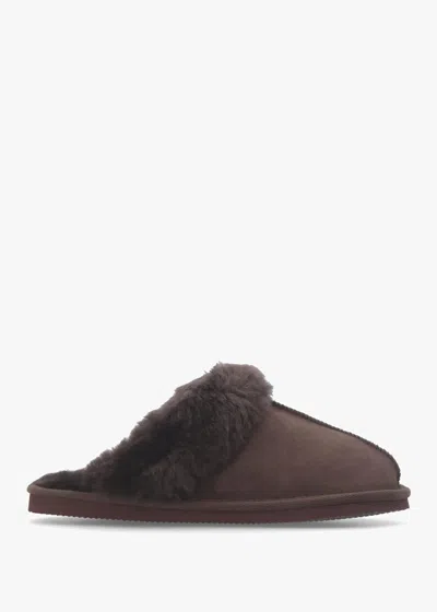 Daniel Shut Brown Sheepskin Twinface Slippers
