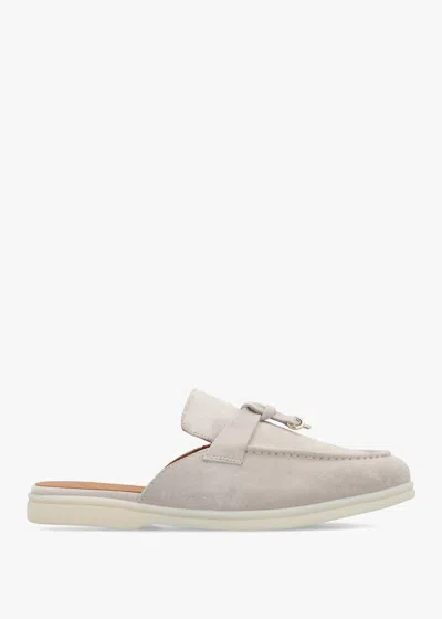 Daniel Siani Beige Suede Loafer Mules