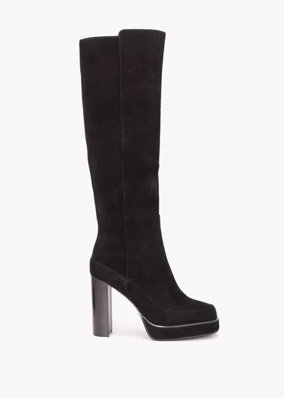 Daniel Sippy Black Suede Platform Knee Boots