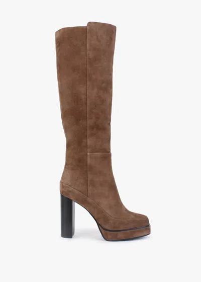 Daniel Sippy Tan Suede Platform Knee Boots